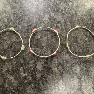 Elyssa Bass Designs - Set of 3 Sterling Silver Bangle Bracelets with Stones
